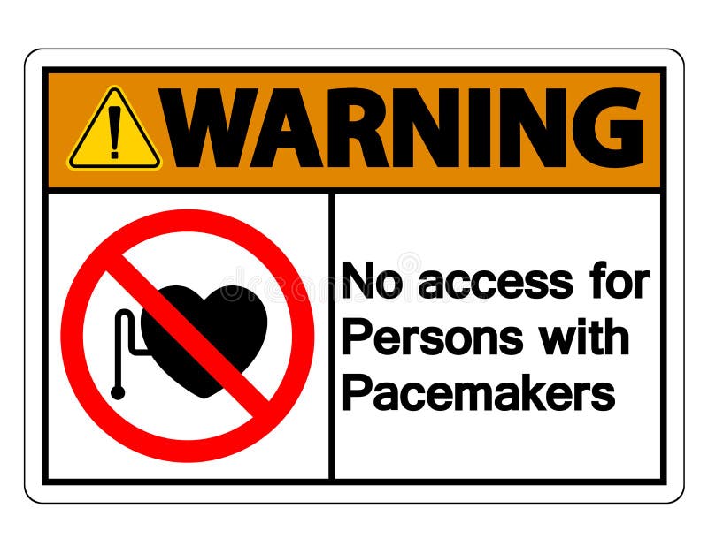 Warning No Access For Persons With Pacemaker Symbol Sign Isolate On White Background,Vector Illustration vector illustration Warning No Access For Persons With Pacemaker Symbol Sign Isolate On White Background,Vector Illustration vector illustration