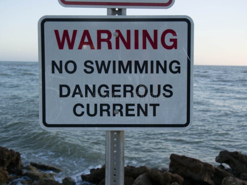 Warning No Swimming Sign stock photo. Image of water 78467654