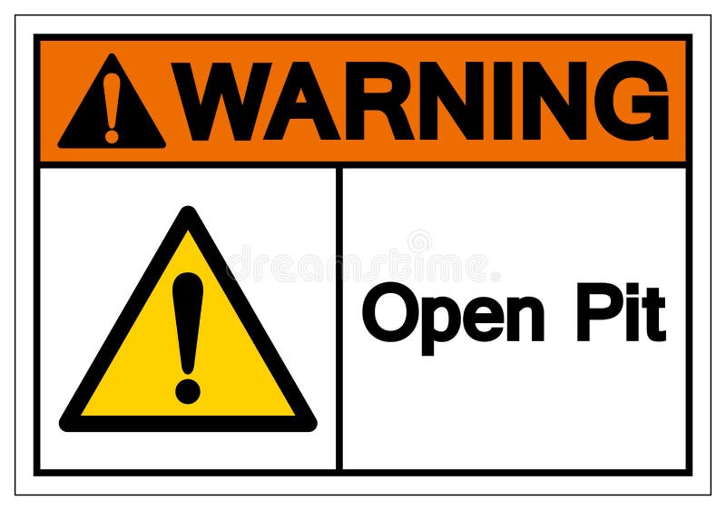 Warning Open Pit Symbol Sign, Vector Illustration, Isolate On White Background Label. EPS10 royalty free illustration