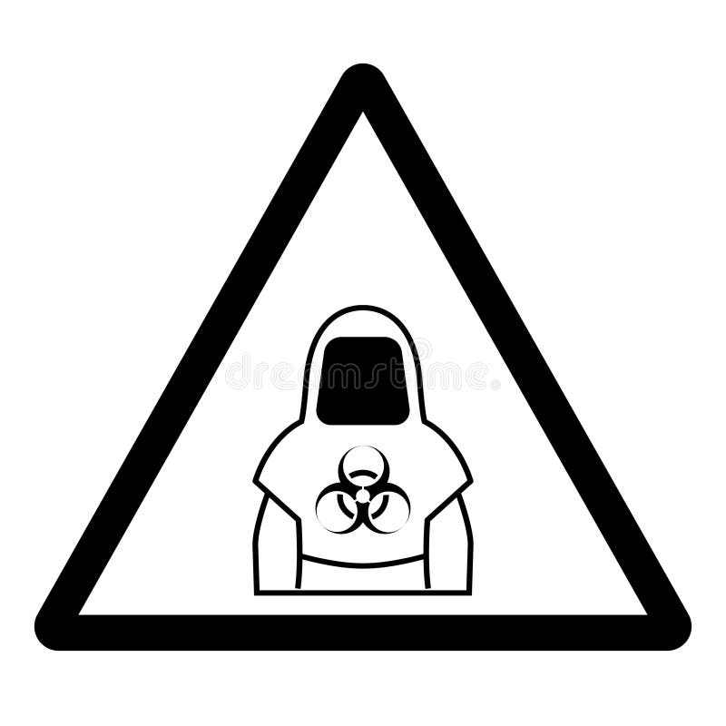 Warning Protective Clothing of Biological Hazard Symbol, Vector
