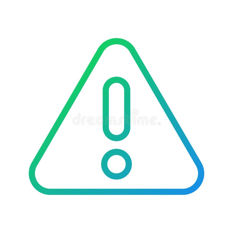 Warning red pixel perfect gradient linear vector icon royalty free illustration