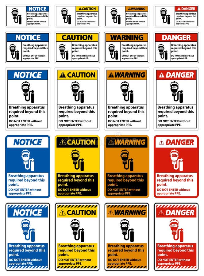 Warning Sign Breathing Apparatus Required Beyond this Point, Do Not