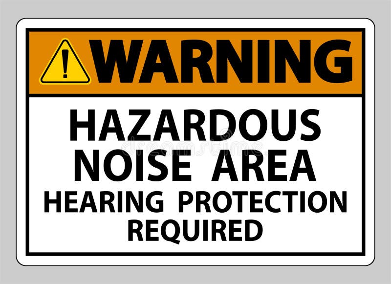 Warning Sign Hazardous Noise Area Hearing Protection Required Stock