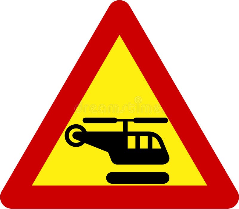 Warning Helicopter Landing Area Symbol Sign, Vector Illustration, Isolate on White Background