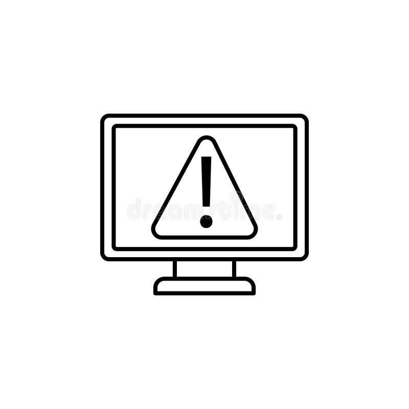 Warning Sign in Monitor Icon. Element of Cyber Security Icon for Mobile ...