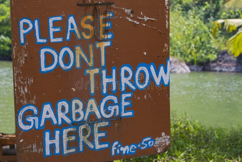 Warning sign Please dont throw garbage fine-50 stock photos