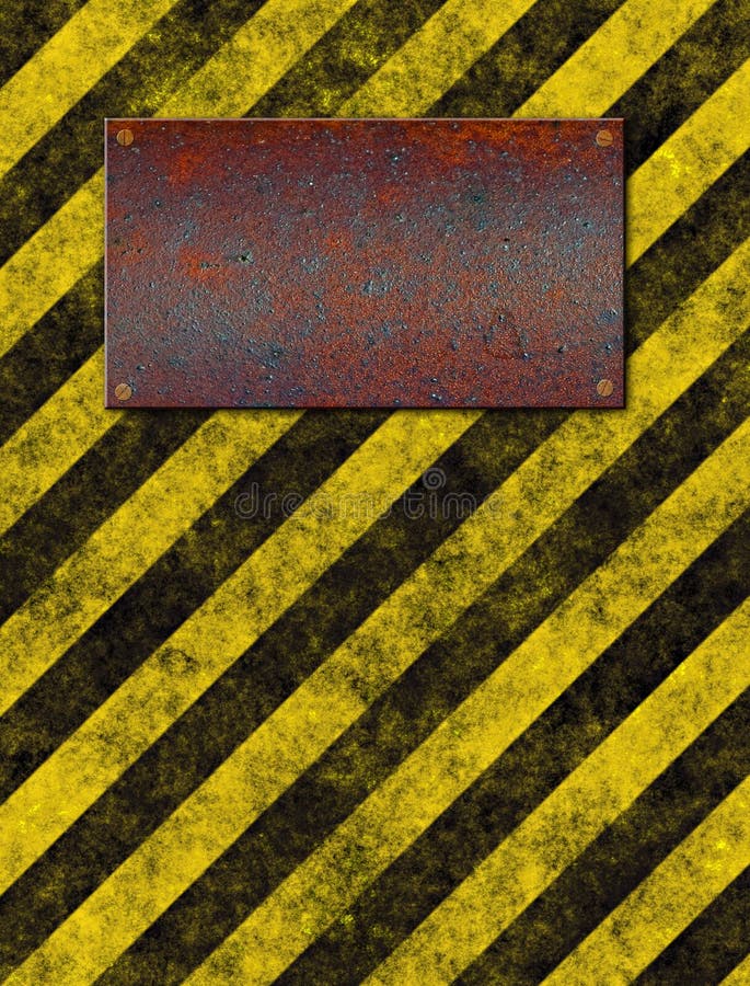 Warning sign stripes plaque