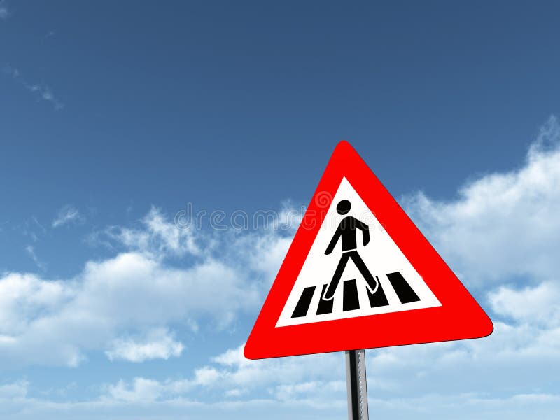 Warning Sign Zebra Crossing Stock Illustration Illustration of
