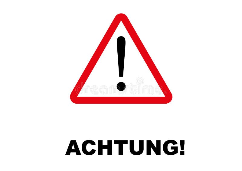 Warning Signpost Written in German Language Stock Vector - Illustration ...