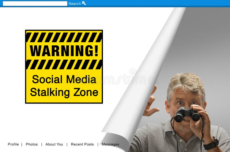 WARNING Social Media Stalking Zone sign screen