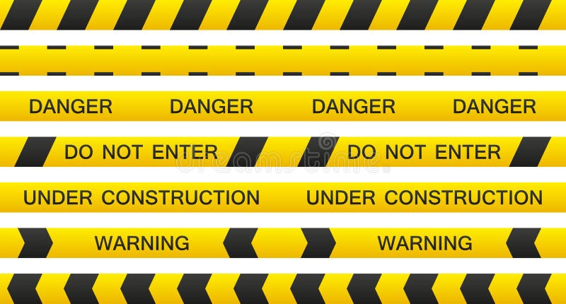 Warning tape set vector illustration