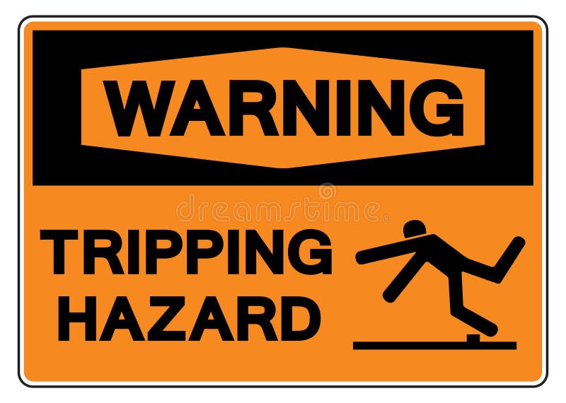 Warning Trip Hazard Symbol Sign, Vector Illustration, Isolate White