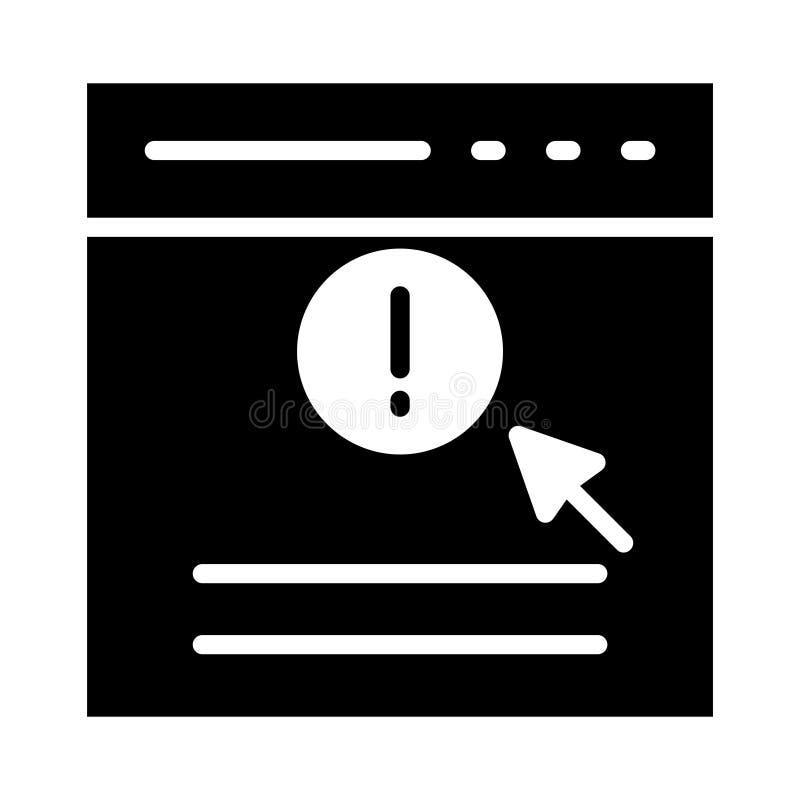 Warning glyph flat vector icon vector illustration