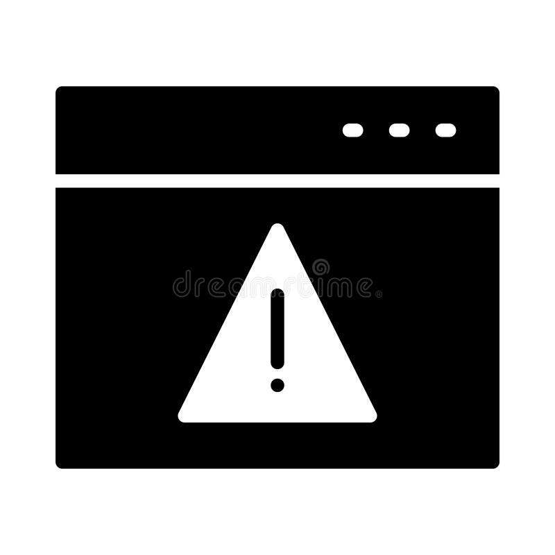 Warning glyph flat vector icon vector illustration