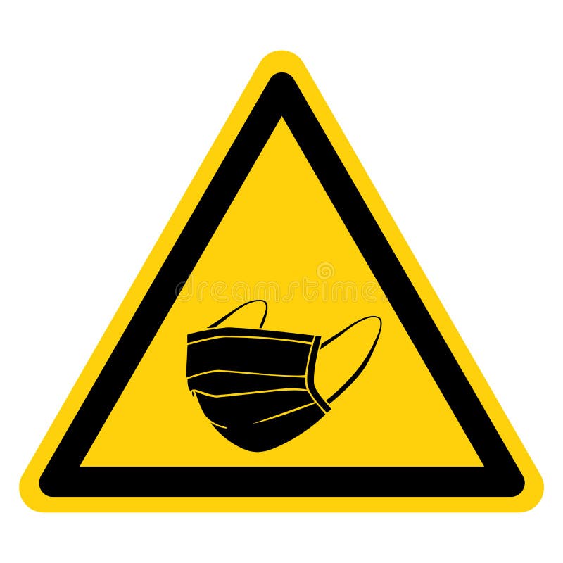 Warning Wear Face Mask Should Be Worn Symbol Sign, Vector Illustration, Isolate On White Background Label. EPS10 vector illustration