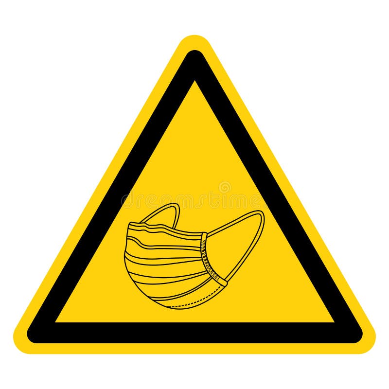 Warning Wear Face Mask Symbol Sign, Vector Illustration, Isolate On White Background Label. EPS10 vector illustration