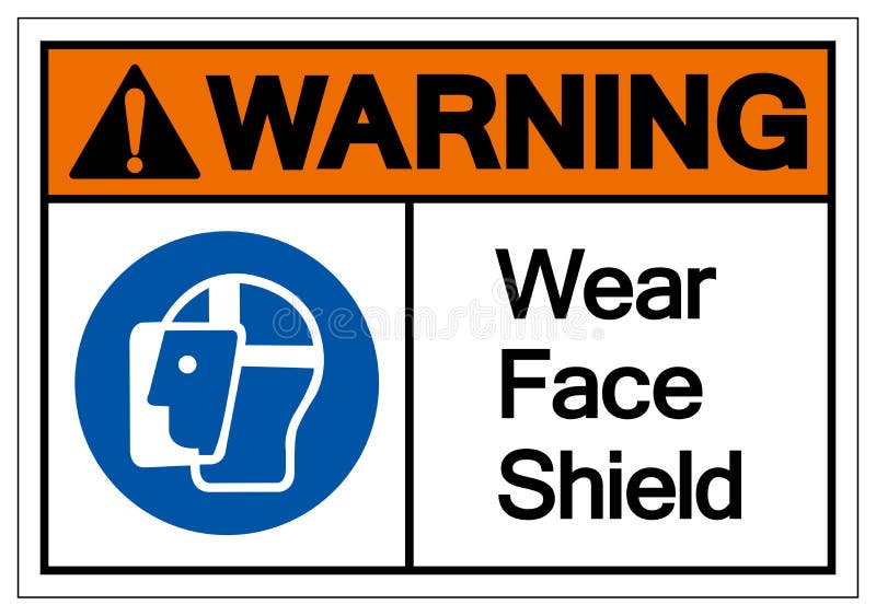 Warning Wear Face Shield Symbol Sign,Vector Illustration, Isolated On White Background Label. EPS10 vector illustration
