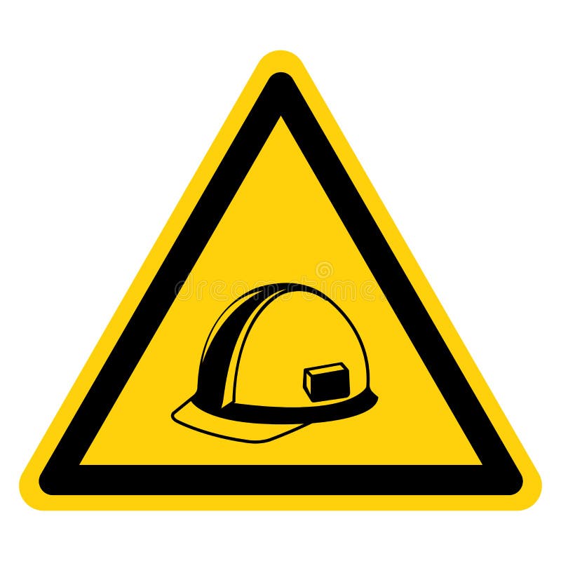 Warning Wear Head Protection Symbol Sign, Vector Illustration, Isolate