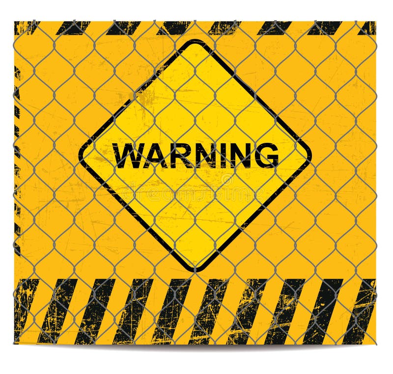 Warning and wire banner royalty free illustration