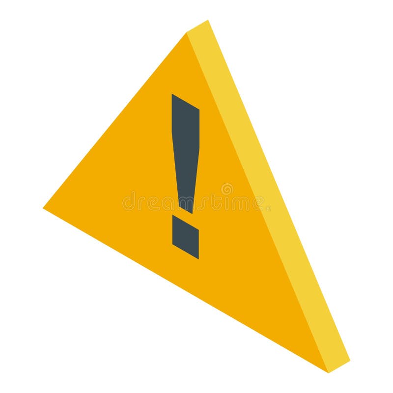 Warnschild für das gelbe Dreieck mit dem Ausrufezeichen isometrisches Symbol vektor abbildung