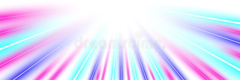 Warp-Speed-Effekt mit Bewegungsunschärfe. Glühende violette und blaue Linien strahlen nach außen aus und erzeugen futuristische Ve lizenzfreie abbildung