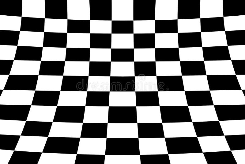 Warped perspective coloured checker board effect grid black and white royal...