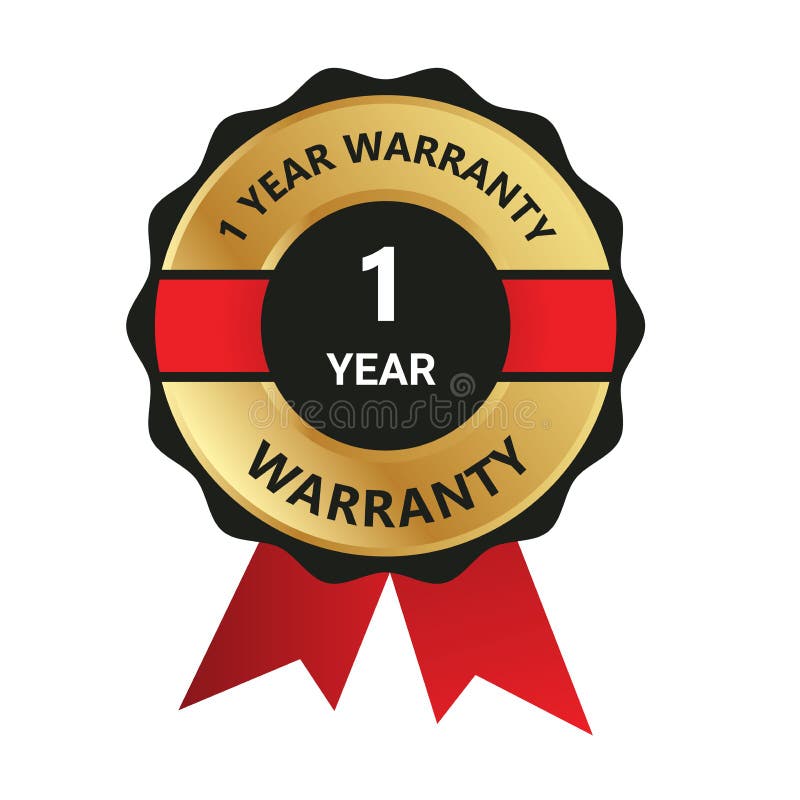 1 Year Warranty Badge, Warranty Certificate, 1 Year Guarantee Logo Stock  Vector - Illustration of gold, vector: 214355884