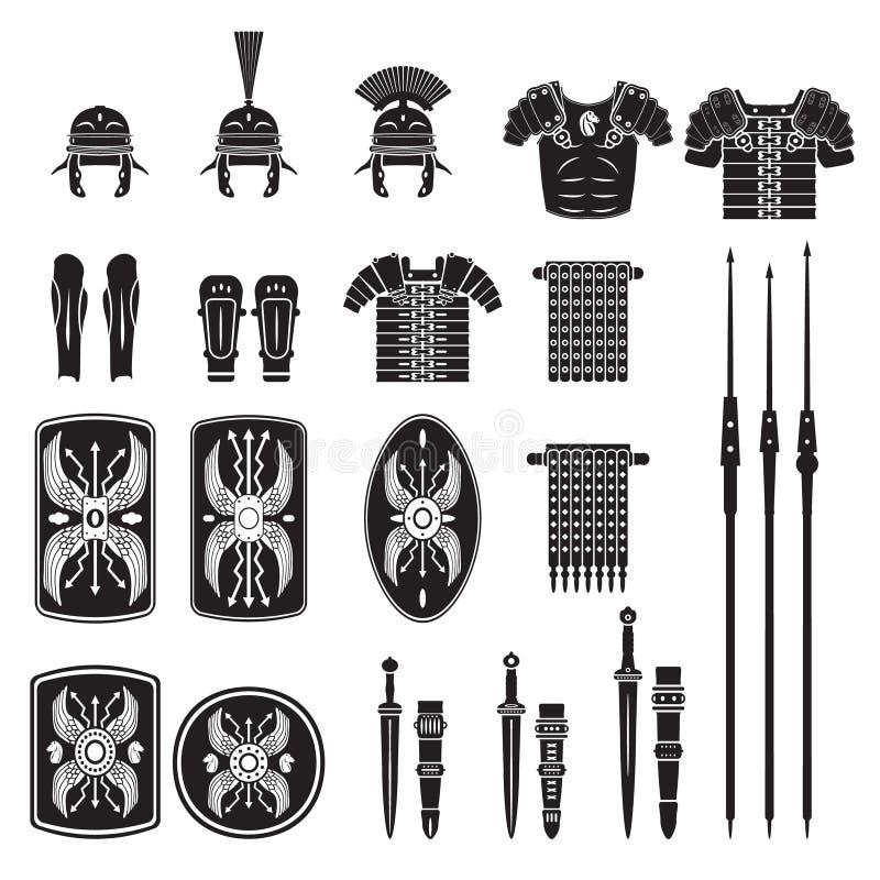 Set of Royal Accoutrements with Shield, Dagger, and Necklaces, 3D