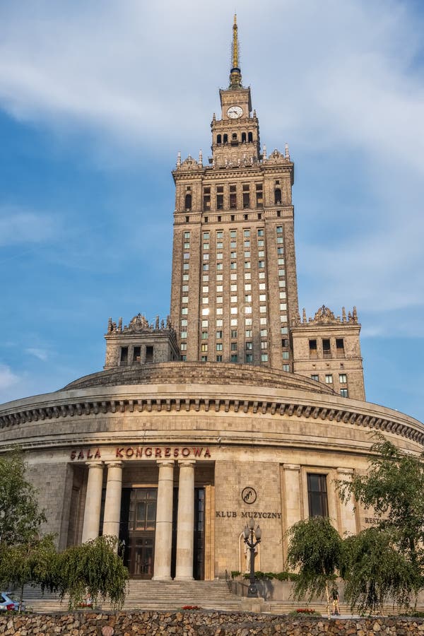 The enormous Palace of Culture and Science in Warsaw, Poland royalty free stock photos The enormous Palace of Culture and Science in Warsaw, Poland royalty free stock photos