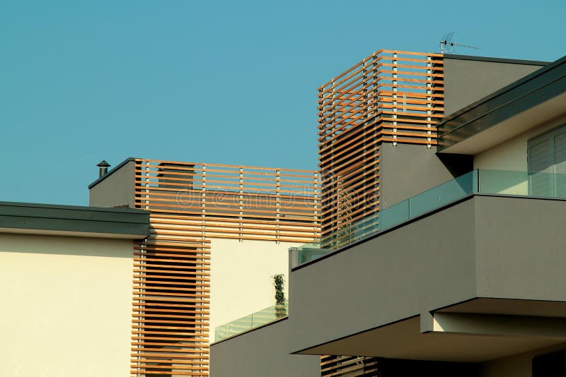 Fragment of roof of modern residential building royalty free stock photos