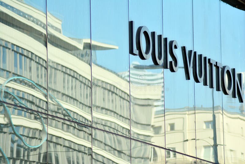 Sign Louis Vuitton. Company Signboard Louis Vuitton. Editorial Photography - Image of metal ...