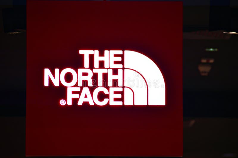 Sign the North Face.Company Signboard the North Face Editorial ...