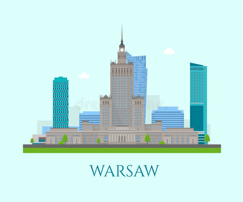 Warschau-Geschäftszentrum lizenzfreie abbildung Warschau-Geschäftszentrum lizenzfreie abbildung