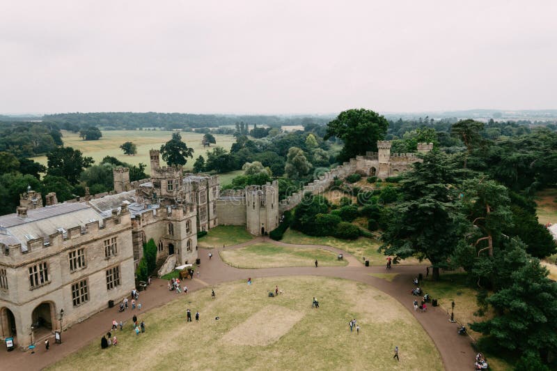 Warwick Castle a cloudy day royalty free stock image