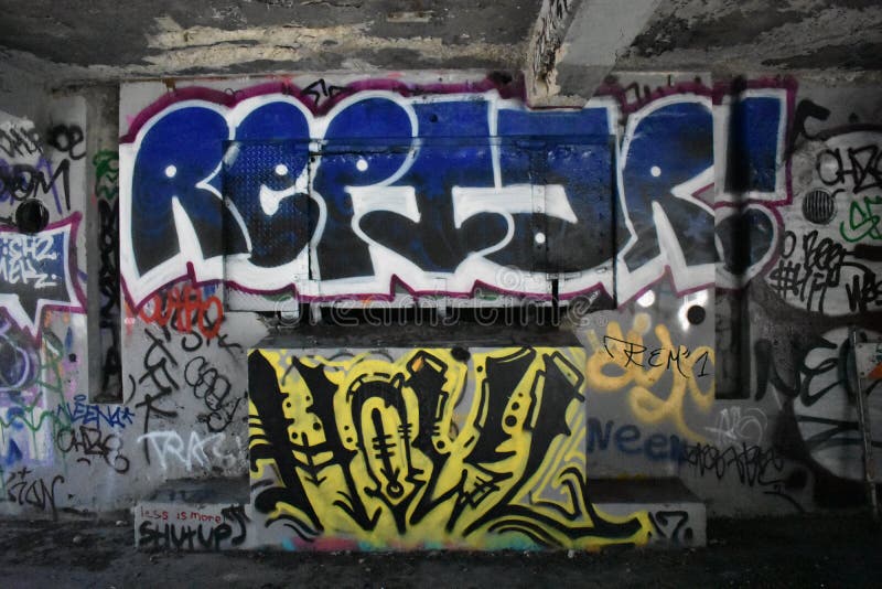 The remains of West Fort Miley beautified under graffiti, 7. royalty free stock photo The remains of West Fort Miley beautified under graffiti, 7. royalty free stock photo