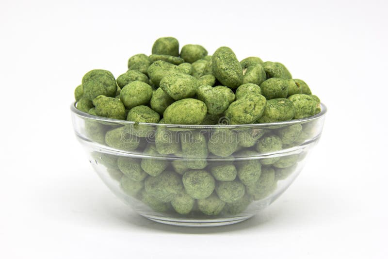 Wasabi Coated Snack Peanuts Isolated Stock Image Image of healthy, white 133379479