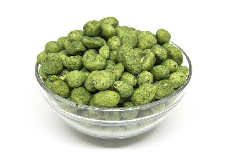 Wasabi Coated Snack Peanuts Isolated Stock Image Image of healthy, white 133379479