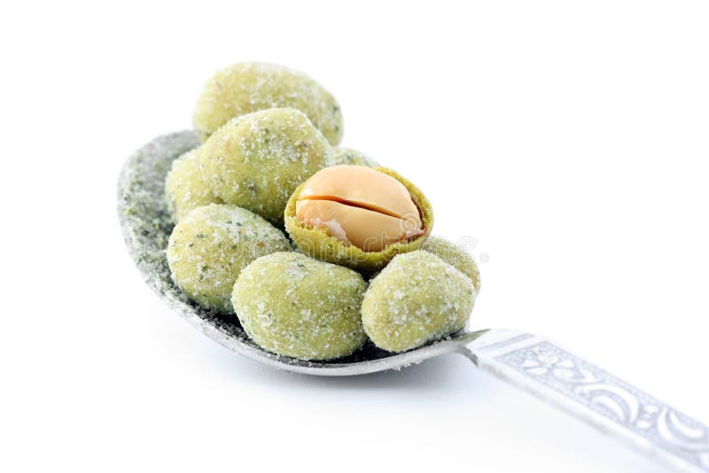 Wasabi Green Pea Ball stock photo. Image of chip, isolated 8229216