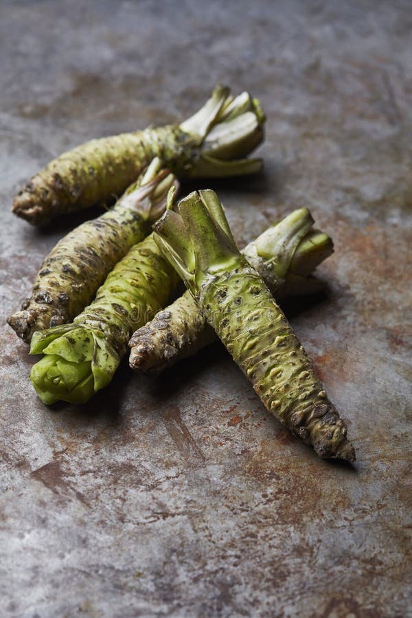 Wasabi Roots on a Rustic Background Stock Photo Image of ingredients