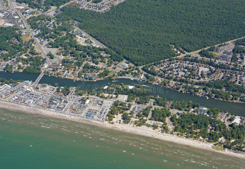 Wasaga Beach, aerial stock photo. Image of summer, south 79983884