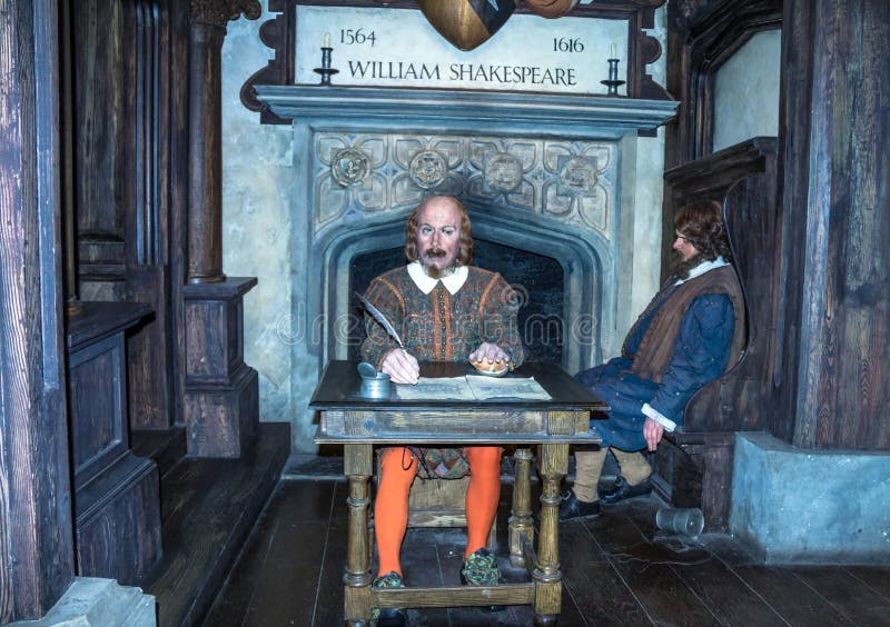 Wascijfer van wereldberoemde Britse schrijver William Shakespeare bij Mevrouw Tussauds-museum Londen