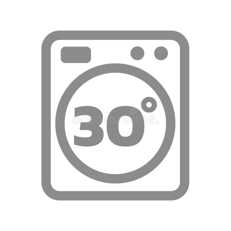 Wash bei 30 Grad Linie Symbol stock abbildung