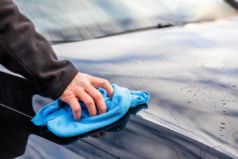 Wash the Car with a Blue Rag Stock Photo Image of copy, gentle 136354256