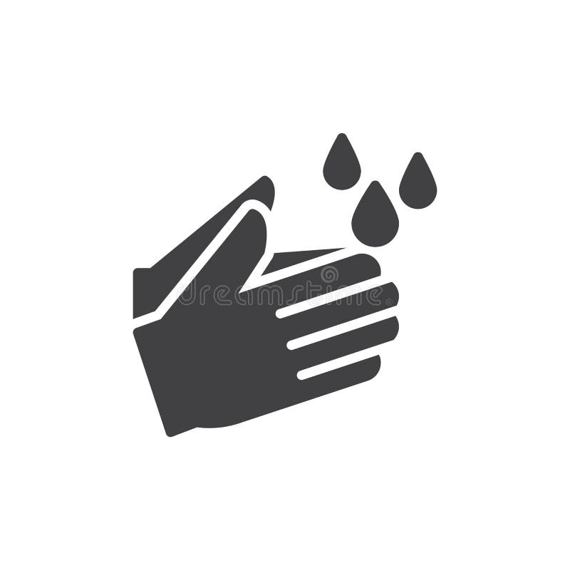 Wash hands icon vector, filled flat sign, solid pictogram isolated on white vector illustration Wash hands icon vector, filled flat sign, solid pictogram isolated on white vector illustration