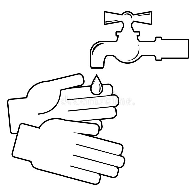 Wash Your Hands. Icon on White Background Stock Vector - Illustration ...