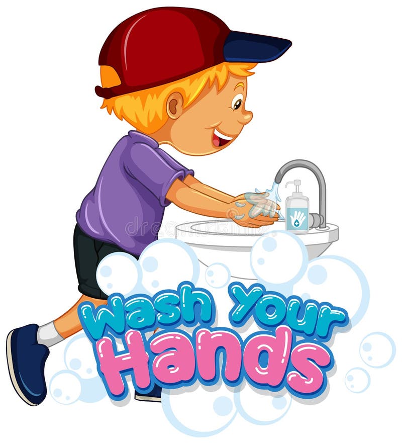 Wash Your Hands Poster Design for Wash Your Hands with Happy Boy Stock ...