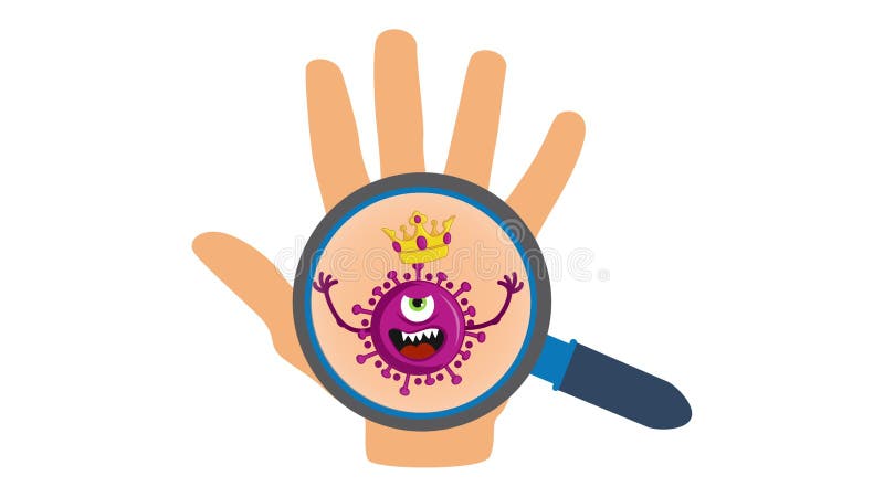 Wash your hands! STOP coronavirus 2019-ncov lettering footage with hand drawn cute virus
