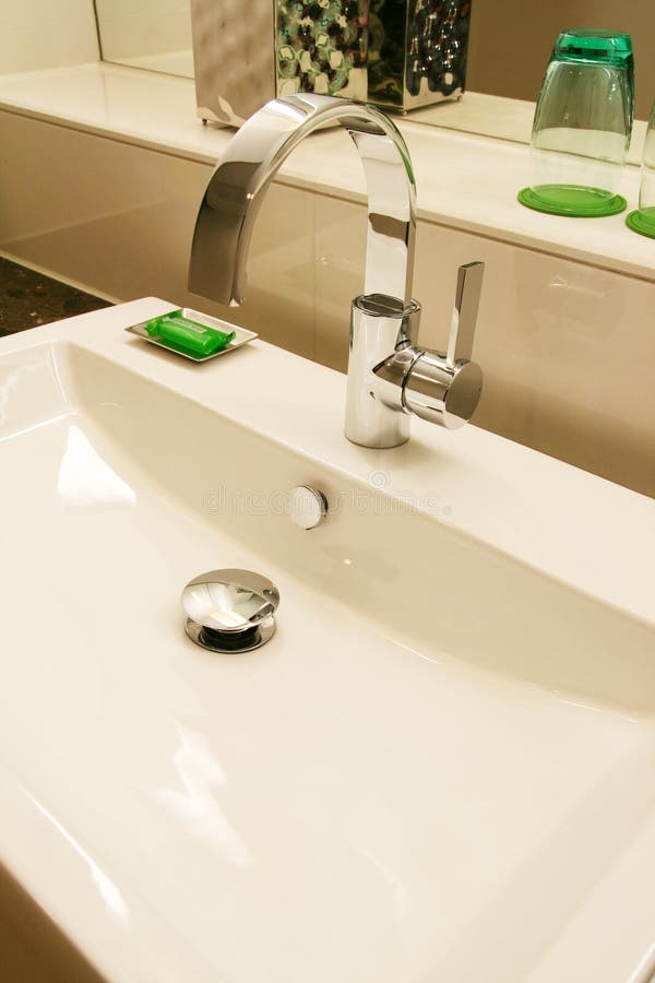 Oval Mirror in Powder Room stock photo. Image of bath 23473220