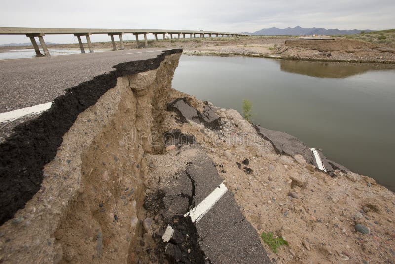 WashedOutRoad stock photo