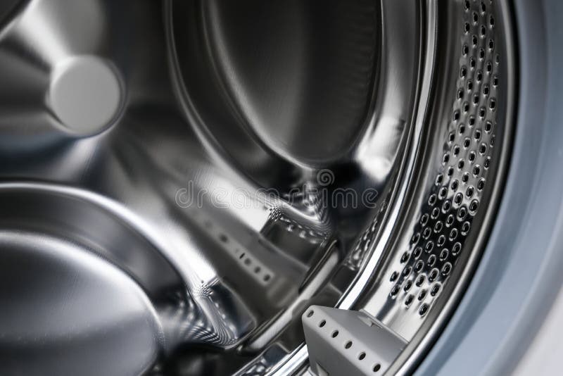 Washer Drum Close Up, Washing Machine Inside, Laundry Concept Stock